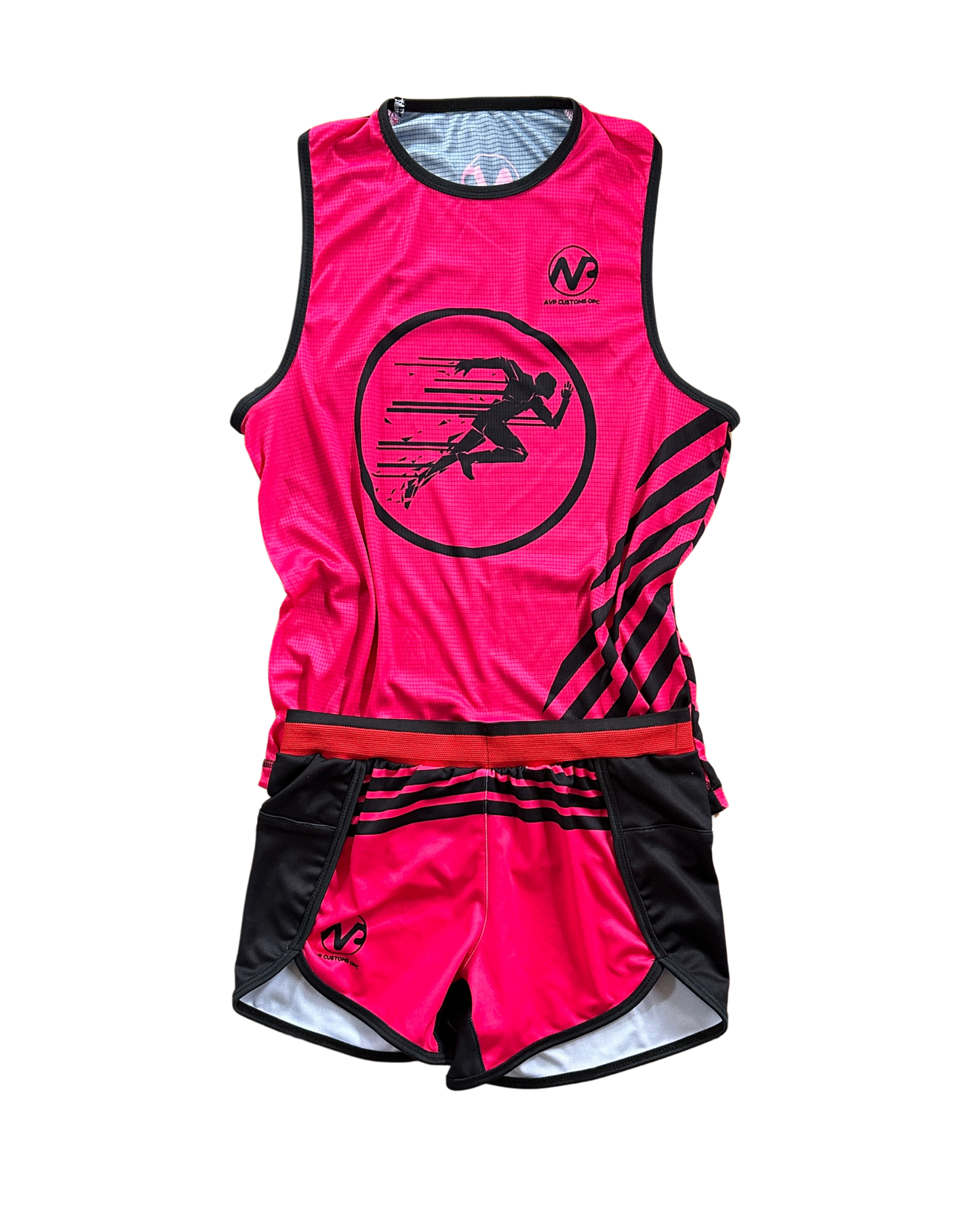 Active racerback singlet and shorts set – front view