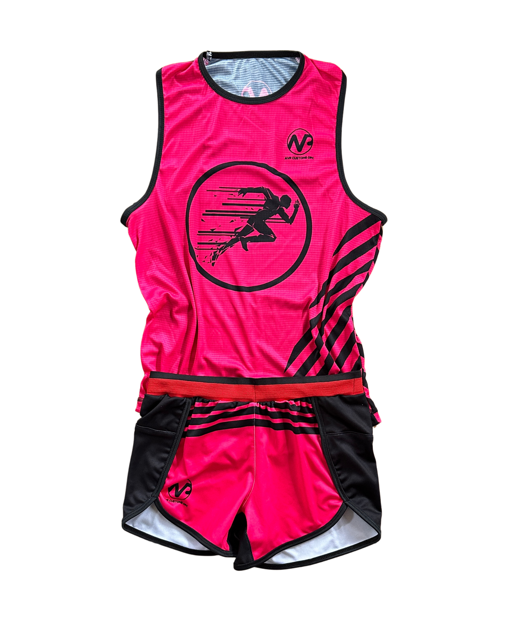 Active racerback singlet and shorts set – front view